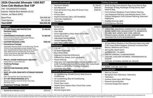 2026 Chevrolet Silverado 1500 RST