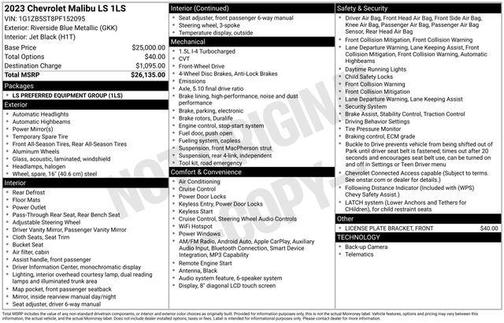 2023 Chevrolet Malibu 1LS