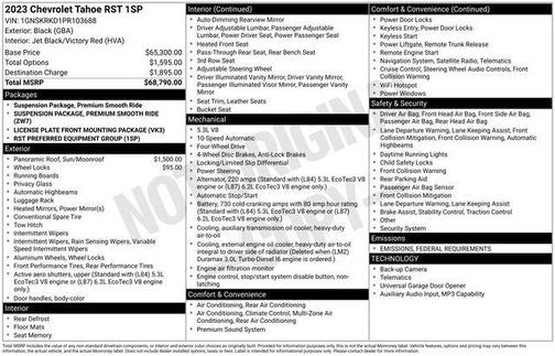 2023 Chevrolet Tahoe 4WD RST