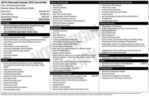 2016 Chevrolet Camaro 2SS