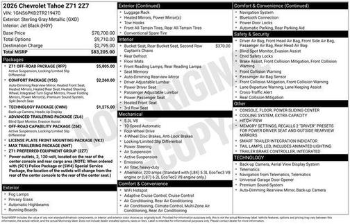 2026 Chevrolet Tahoe 4WD Z71