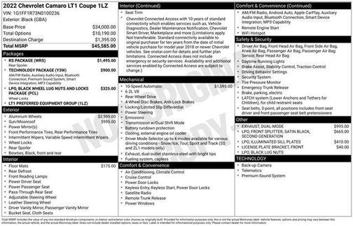 2022 Chevrolet Camaro RWD Coupe LT1
