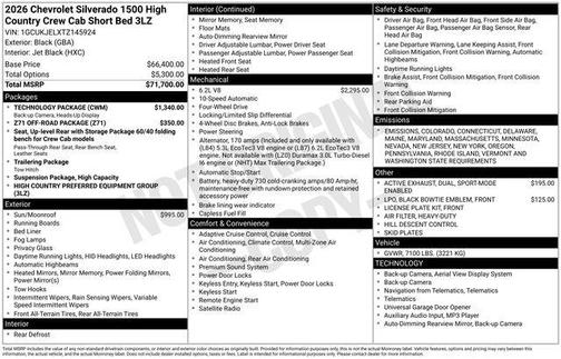 2026 Chevrolet Silverado 1500 High Country