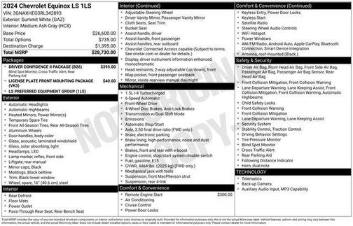 Summit White 2024 Chevrolet Equinox LS