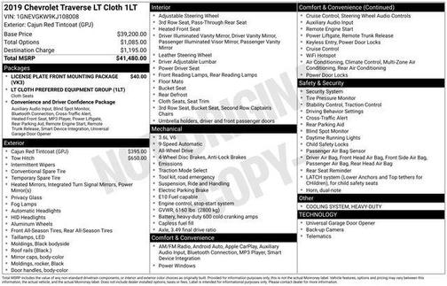 2019 Chevrolet Traverse LT Cloth