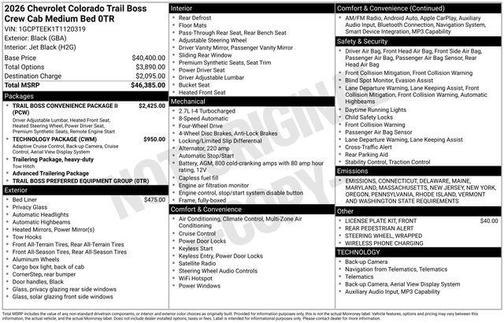 2026 Chevrolet Colorado Trail Boss