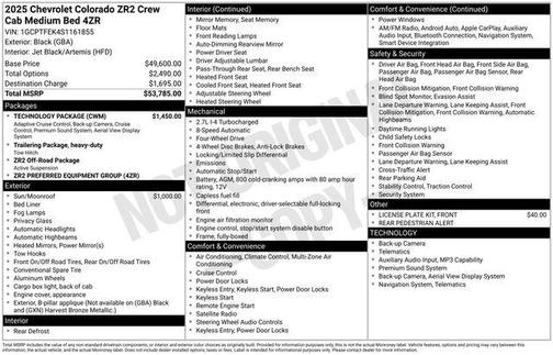 Black 2025 Chevrolet Colorado ZR2