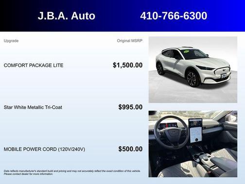 Star White Metallic Tri-Coat 2024 Ford Mustang Mach-E Select