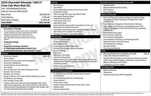 Summit White 2023 Chevrolet Silverado 1500 LT