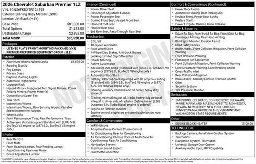 2026 Chevrolet Suburban Premier