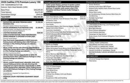 Satin Steel Metallic 2020 Cadillac CT5 Premium Luxury RWD