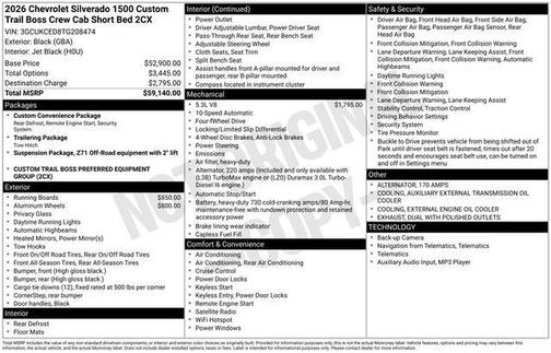 2026 Chevrolet Silverado 1500 Custom Trail Boss