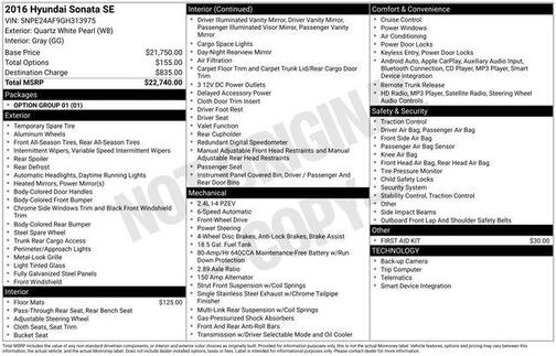 2016 Hyundai SONATA SE
