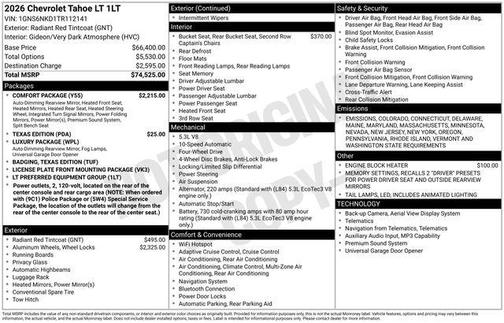 2026 Chevrolet Tahoe LT