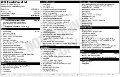Silver Ice Metallic 2020 Chevrolet Trax LT