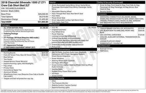 2018 Chevrolet Silverado 1500 2LT