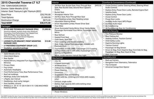 2015 Chevrolet Traverse 1LT