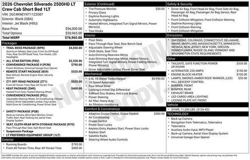 2026 Chevrolet Silverado 2500 LT