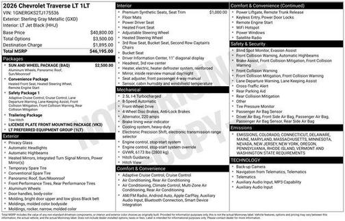 2026 Chevrolet Traverse LT
