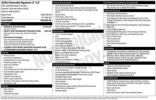 2026 Chevrolet Equinox 1LT