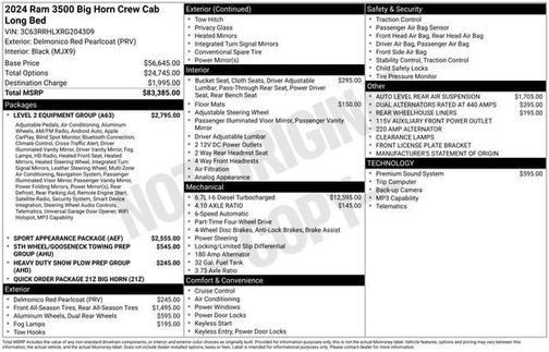 2024 RAM 3500 Big Horn Crew Cab 4x4 8' Box