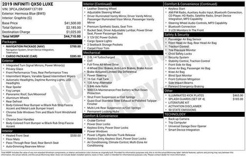 2019 INFINITI QX50 Luxe