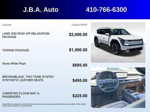 Snow White Pearl 2024 Kia EV9 Land