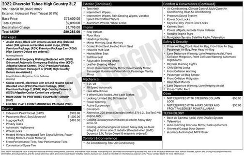 2022 Chevrolet Tahoe 4WD High Country
