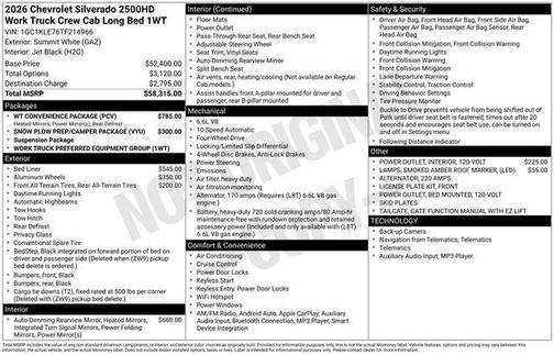 2026 Chevrolet Silverado 2500 WT