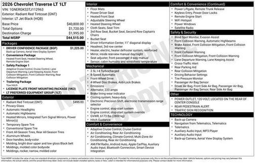 2026 Chevrolet Traverse LT