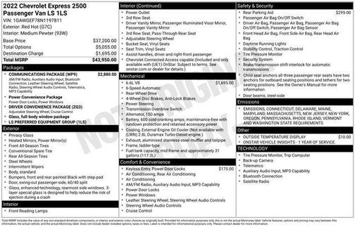 2022 Chevrolet Express 2500 LS