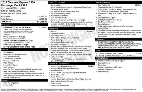 2022 Chevrolet Express 2500 LS