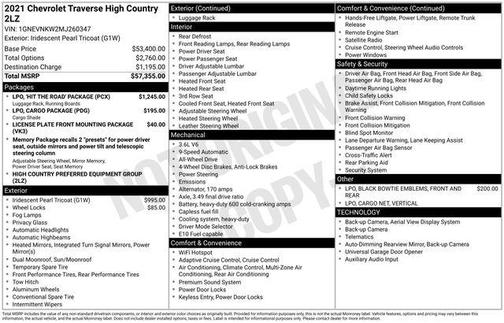 2021 Chevrolet Traverse High Country