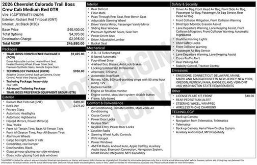 2026 Chevrolet Colorado Trail Boss