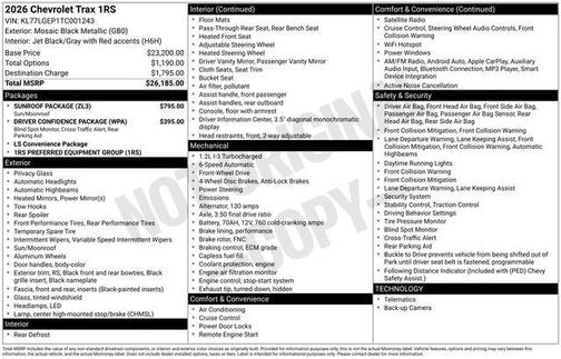 2026 Chevrolet Trax FWD 1RS