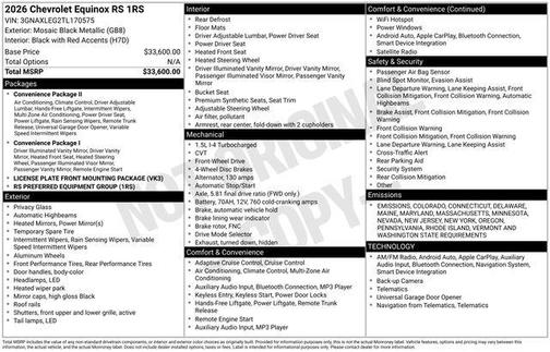 2026 Chevrolet Equinox FWD RS
