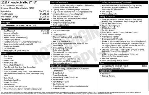 Mosaic Black Metallic 2022 Chevrolet Malibu FWD LT