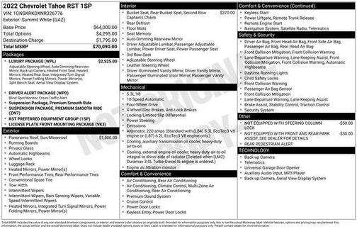 2022 Chevrolet Tahoe 4WD RST