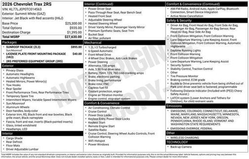 2026 Chevrolet Trax FWD 2RS