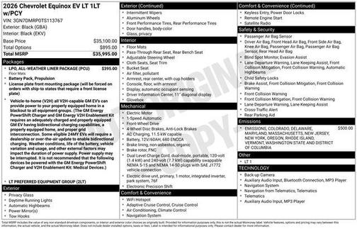 2026 Chevrolet Equinox EV LT
