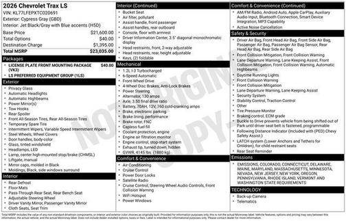 2026 Chevrolet Trax LS