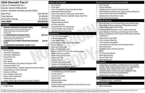 2026 Chevrolet Trax LT