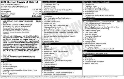 2021 Chevrolet Traverse LT Cloth