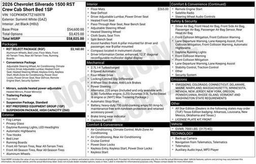 2026 Chevrolet Silverado 1500 RST