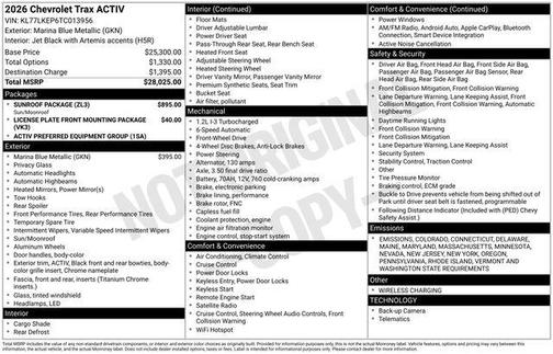 2026 Chevrolet Trax FWD ACTIV
