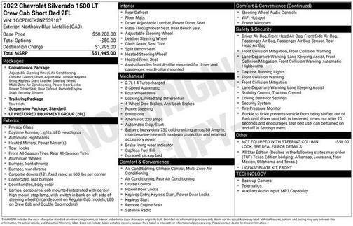 Northsky Blue Metallic 2022 Chevrolet Silverado 1500 LT