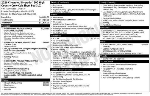 2026 Chevrolet Silverado 1500 High Country