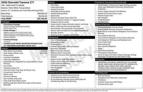 2026 Chevrolet Traverse AWD Z71