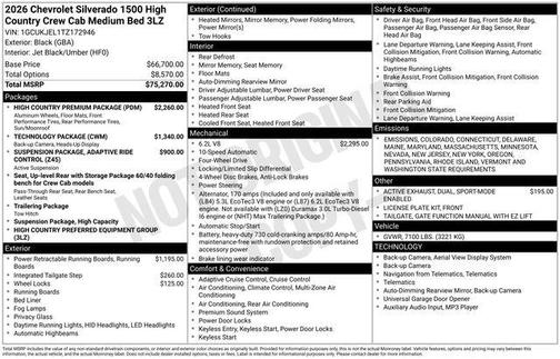2026 Chevrolet Silverado 1500 High Country