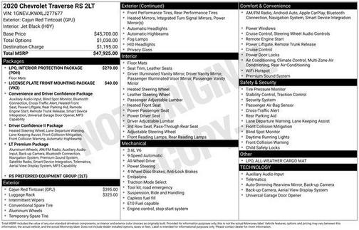 2020 Chevrolet Traverse RS